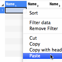 Use the context menu and choose 'paste'